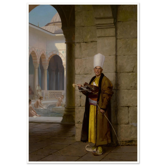 The Grand White Eunuch Art Print | Jean Leon Gerome - Framed Poster - 30x40 cm / 12x16″ - Black frame
