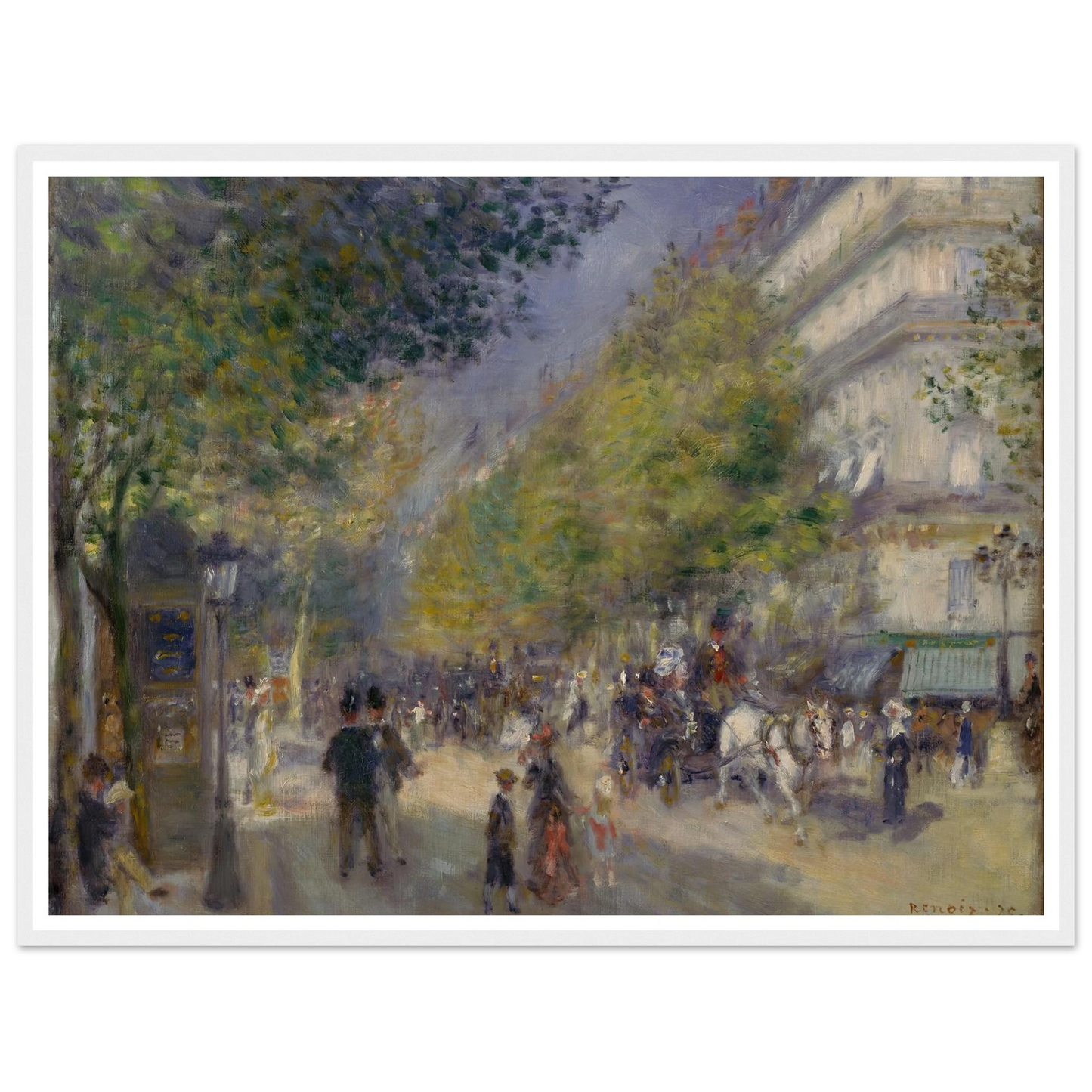 The Grands Boulevards Art Print | Pierre Auguste Renoir - Framed Poster - 30x40 cm / 12x16″ - Black frame