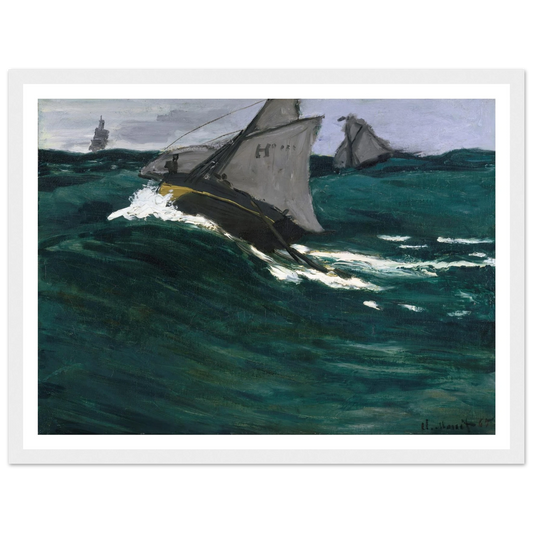 The Green Wave (circa 1866–1867) Art Print | Claude Monet - Framed Poster - 30x40 cm / 12x16″ - Black frame