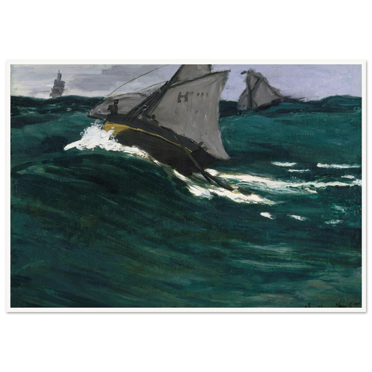 The Green Wave (circa 1866–1867) Art Print | Claude Monet - Framed Poster - 30x40 cm / 12x16″ - Black frame