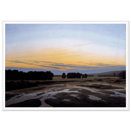 The Grosse Gehege near Dresden Art Print | Caspar David Friedrich - Framed Poster - 30x40 cm / 12x16″ - Black frame