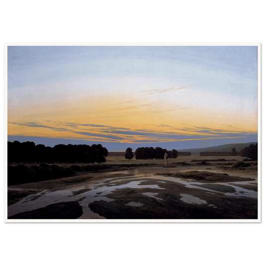 The Grosse Gehege near Dresden Art Print | Caspar David Friedrich - Framed Poster - 30x40 cm / 12x16″ - Black frame