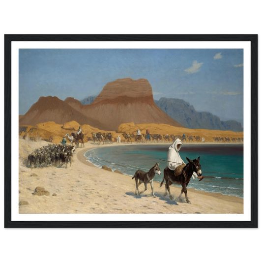 The Gulf of Aqaba (circa 1897) Art Print | Jean Leon Gerome - Framed Poster - 30x40 cm / 12x16″ - Black frame