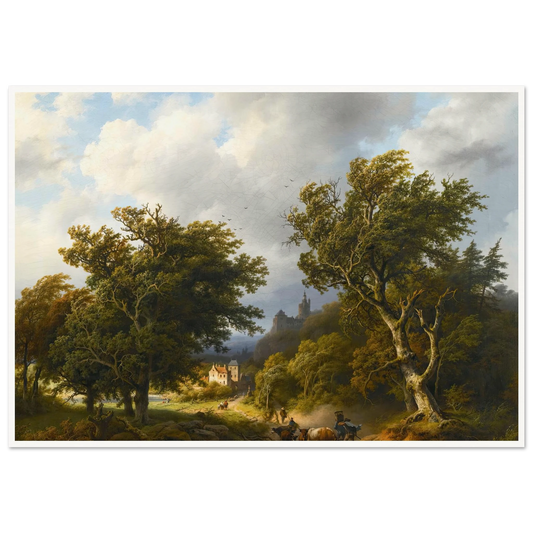 The gust of wind (1855) Art Print | Barend Cornelis Koekkoek - Framed Poster - 30x40 cm / 12x16″ - Black frame