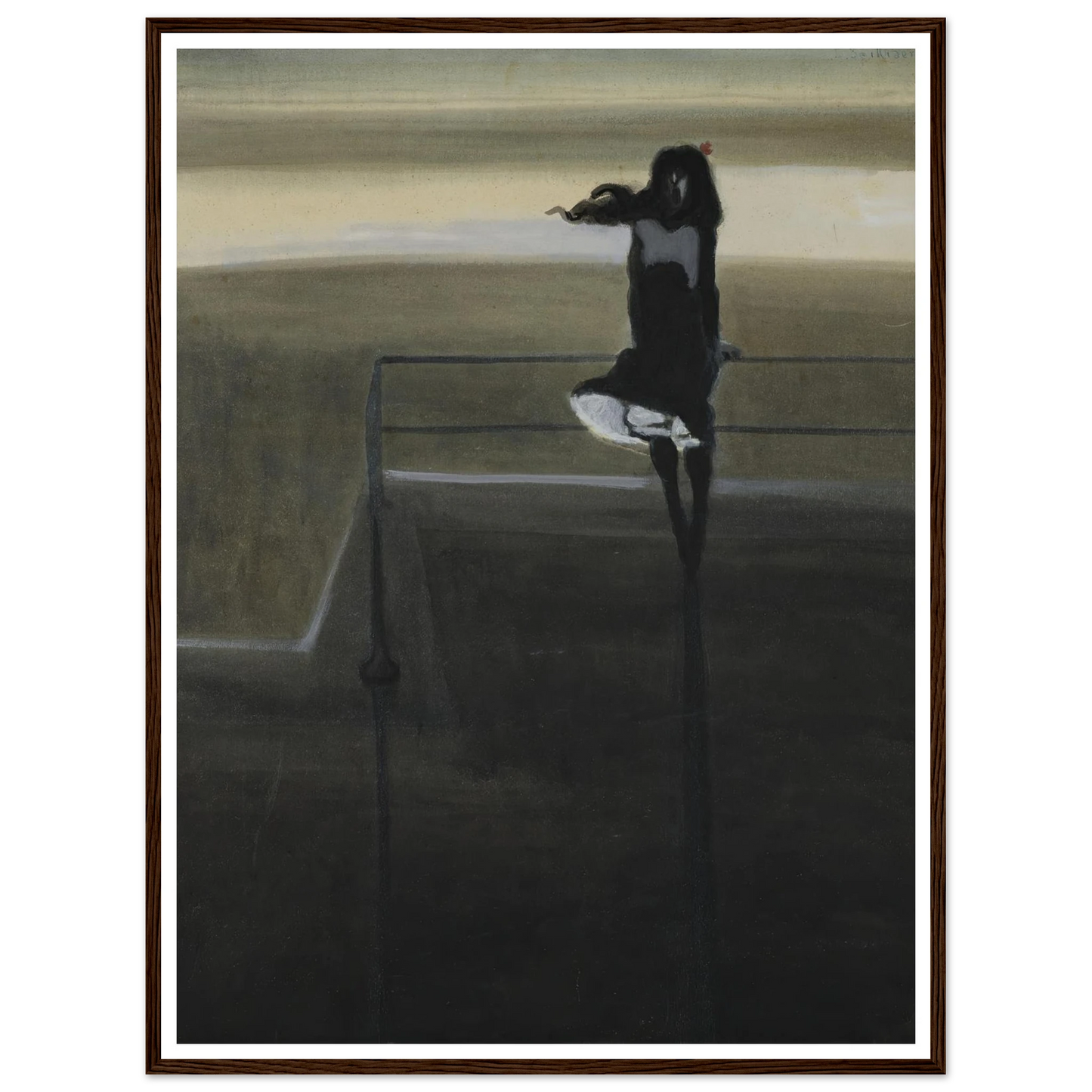 The gust of wind (1904) Art Print | Leon Spilliaert - Framed Poster - 30x40 cm / 12x16″ - Black frame