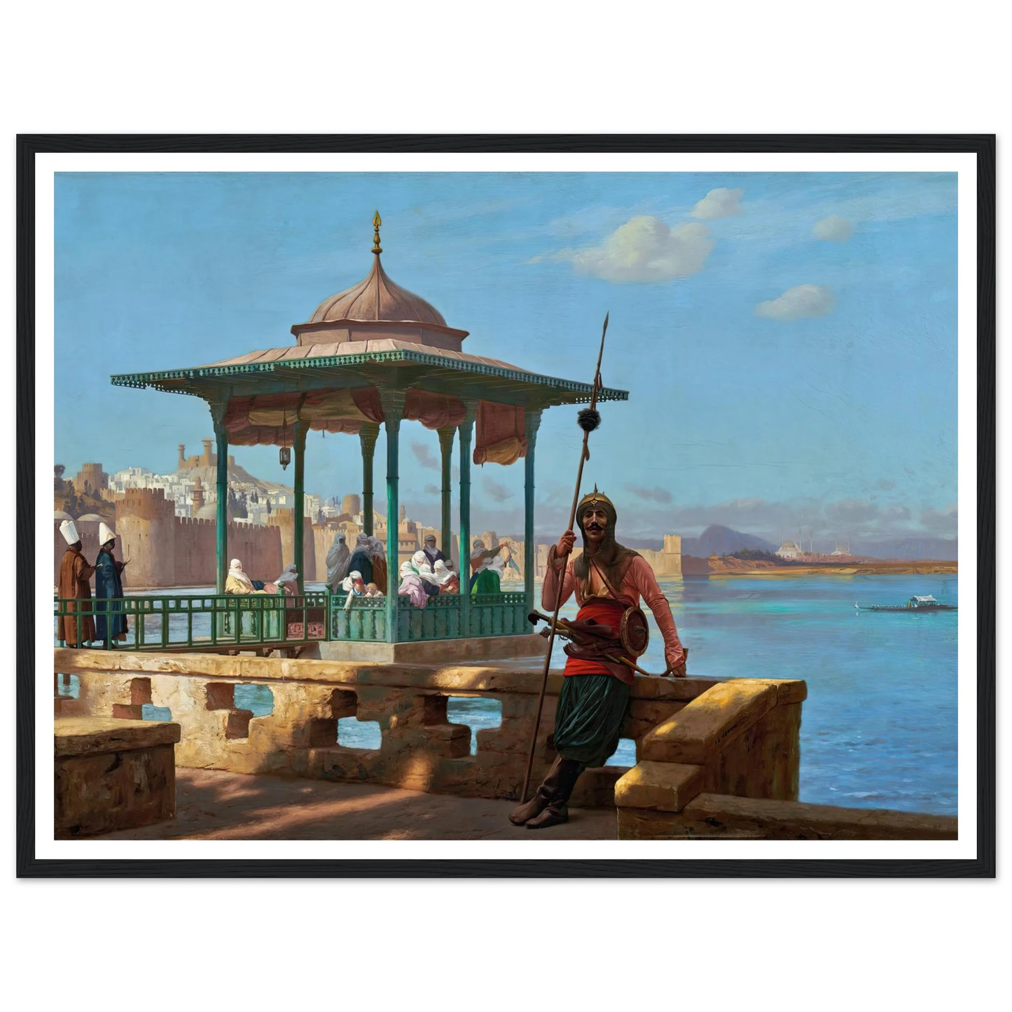 The Harem In The Kiosk Art Print | Jean Leon Gerome - Framed Poster - 30x40 cm / 12x16″ - Black frame