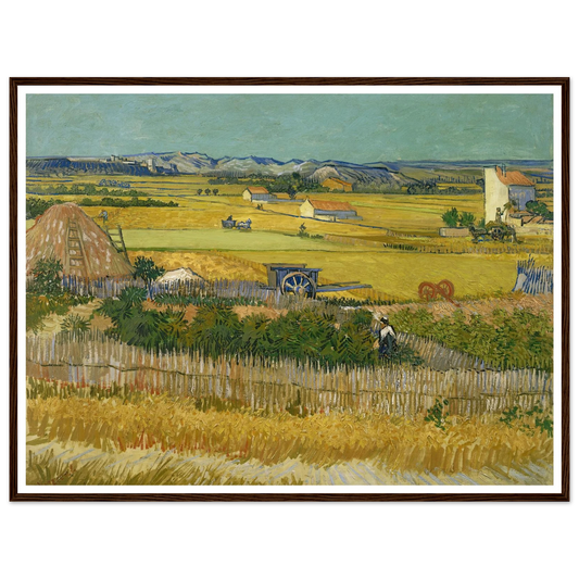 The harvest (1888) Art Print | Vincent van Gogh - Framed Poster - 30x40 cm / 12x16″ - Black frame