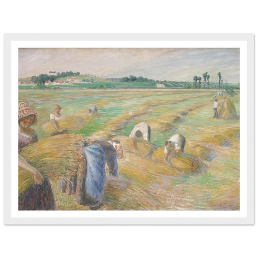 The Harvest Art Print | Camille Pissarro - Framed Poster - 30x40 cm / 12x16″ - Black frame