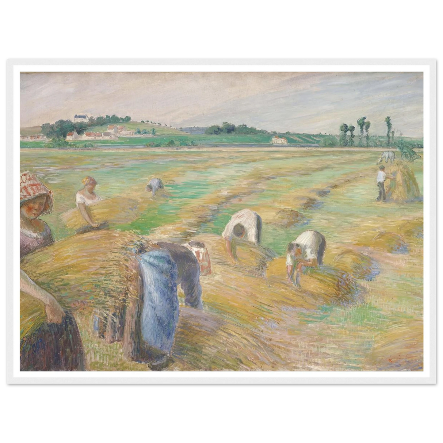 The Harvest Art Print | Camille Pissarro - Framed Poster - 30x40 cm / 12x16″ - Black frame