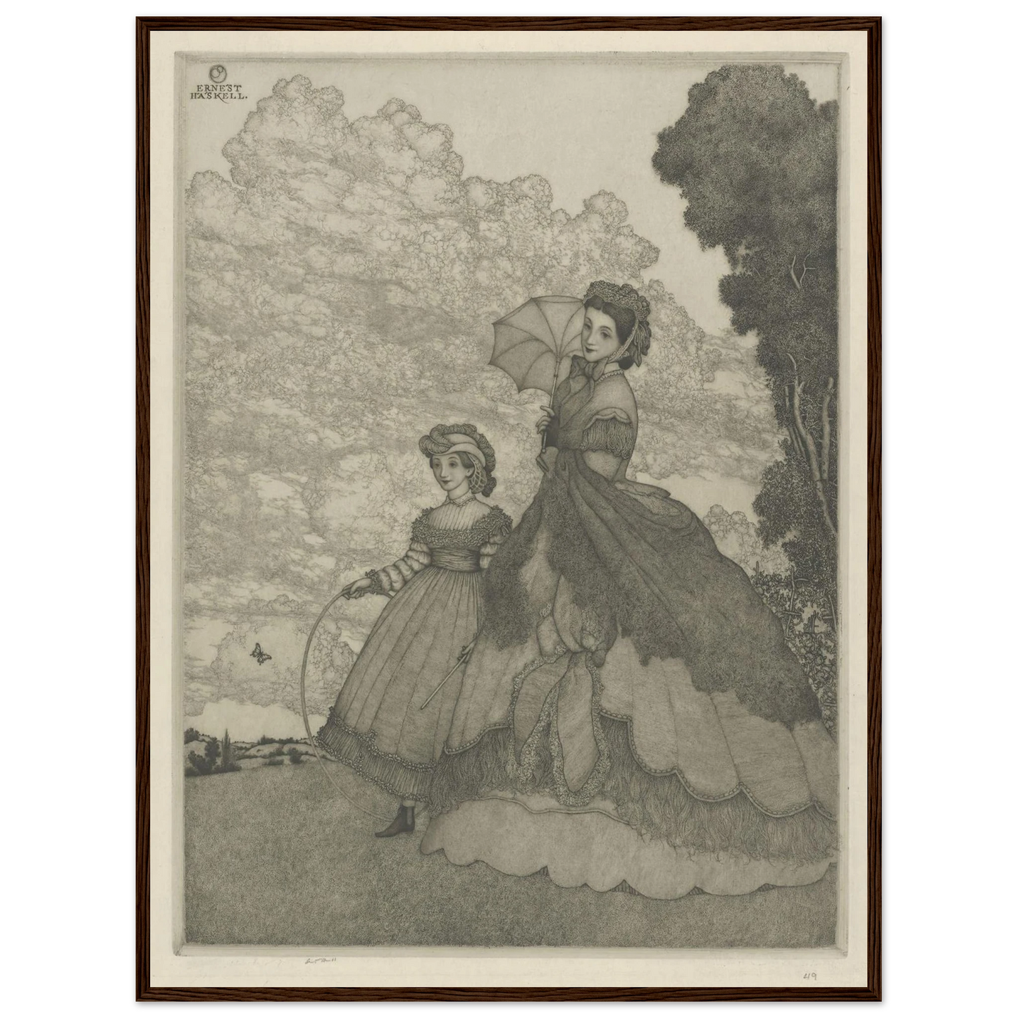 The Hilltop (circa 1912) Art Print | Ernest Haskell - Framed Poster - 30x40 cm / 12x16″ - Black frame