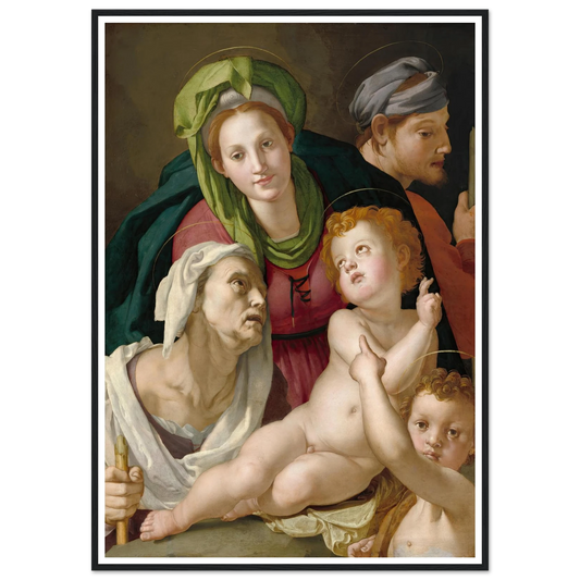 The Holy Family (c. 1527-1528) Art Print | Agnolo Bronzino - Framed Poster - 30x40 cm / 12x16″ - Black frame