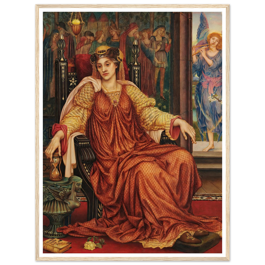 The Hour Glass Art Print | Evelyn de Morgan - Framed Poster - 30x40 cm / 12x16″ - Black frame
