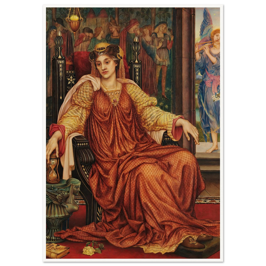 The Hour Glass Art Print | Evelyn de Morgan - Framed Poster - 30x40 cm / 12x16″ - Black frame