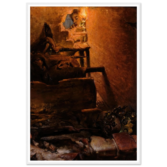 The interior of the tomb of King Kazimierz Wielki (1869) Art Print | Jan Matejko - Framed Poster - 30x40 cm / 12x16″ - Black frame