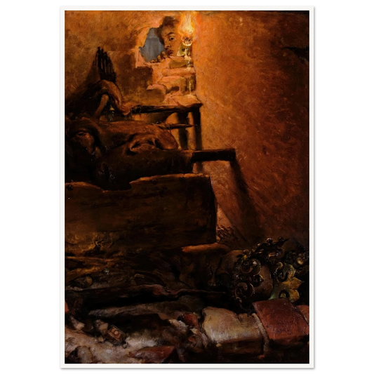 The interior of the tomb of King Kazimierz Wielki (1869) Art Print | Jan Matejko - Framed Poster - 30x40 cm / 12x16″ - Black frame