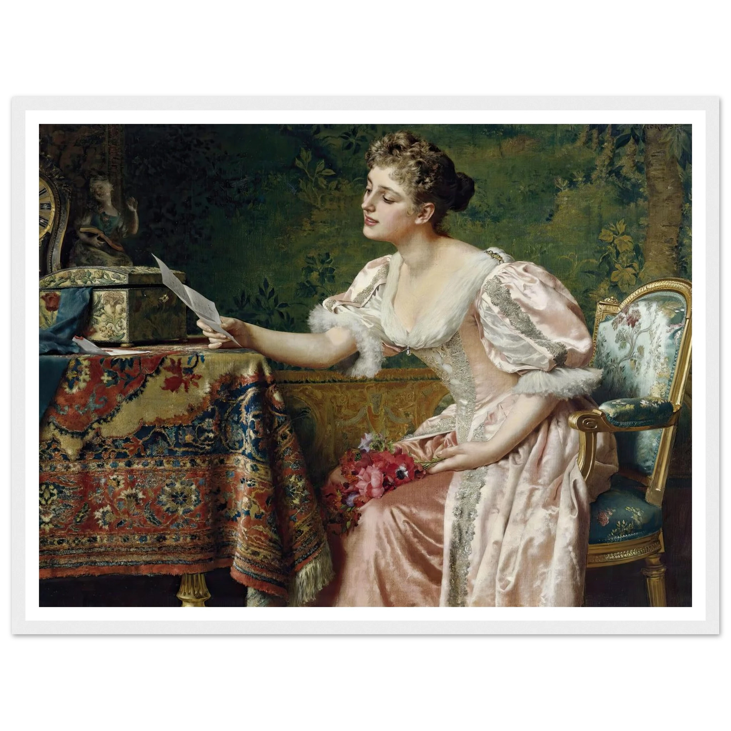 The Invitation (1897) Art Print | Wladyslaw Czachorski - Framed Poster - 30x40 cm / 12x16″ - Black frame