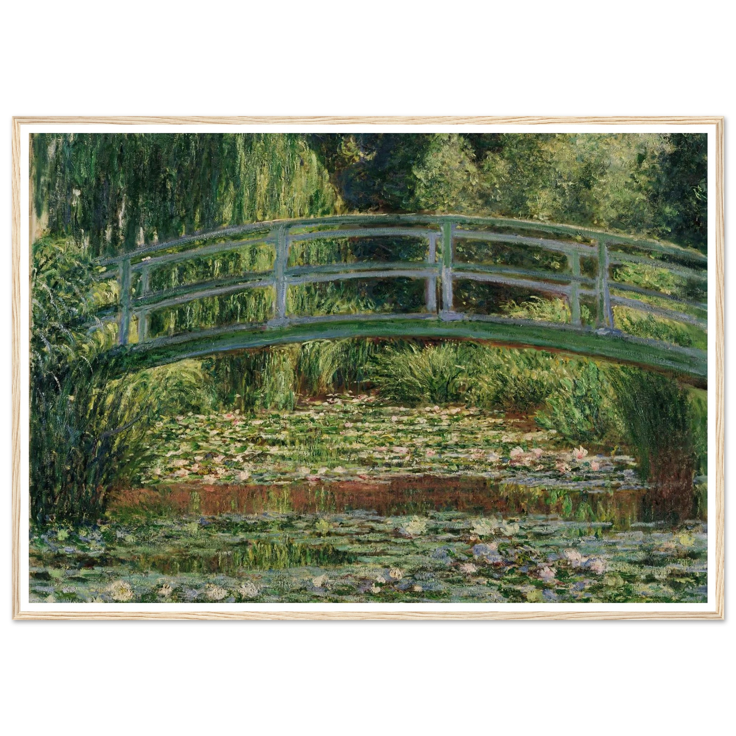 The Japanese Footbridge and the Water Lily Pool, Giverny (1899) Art Print | Claude Monet - Framed Poster - 30x40 cm / 12x16″ - Black frame