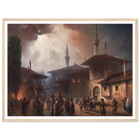The Khan’s Palace In bakhchisarai, Crimea (1857) Art Print | Carlo Bossoli - Framed Poster - 30x40 cm / 12x16″ - Black frame