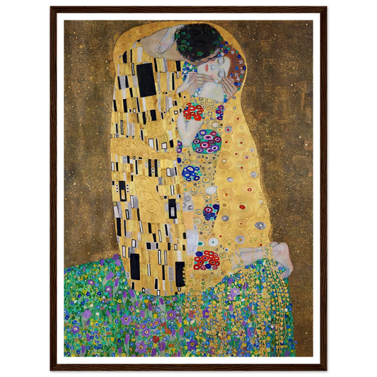 The kiss (lovers) (1908) Art Print | Gustav Klimt - Framed Poster - 30x40 cm / 12x16″ - Black frame