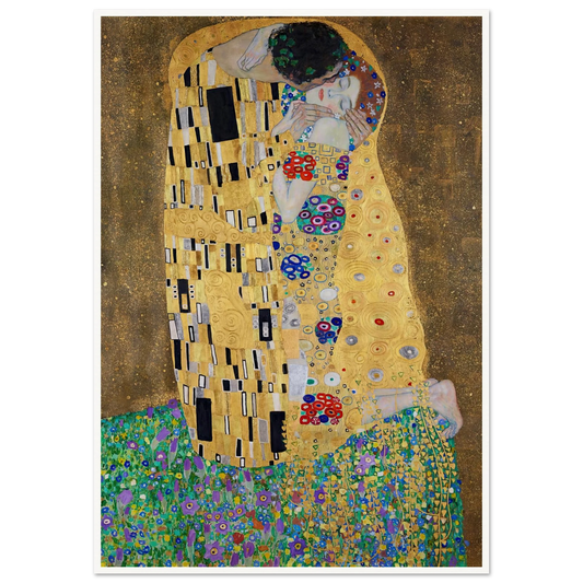 The kiss (lovers) (1908) Art Print | Gustav Klimt - Framed Poster - 30x40 cm / 12x16″ - Black frame