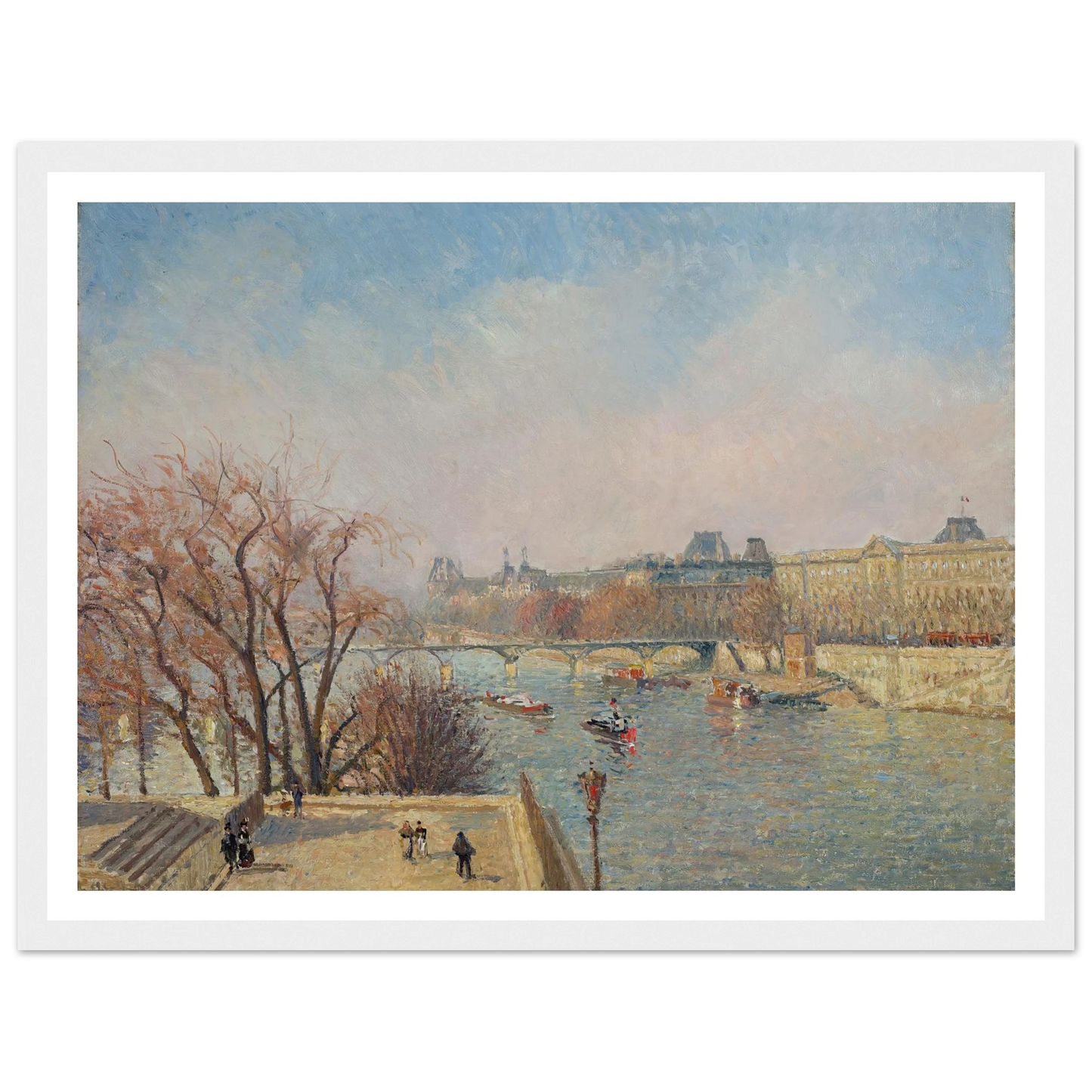The Louvre, Morning, Sunlight (1901) Art Print | Camille Pissarro - Framed Poster - 30x40 cm / 12x16″ - Black frame