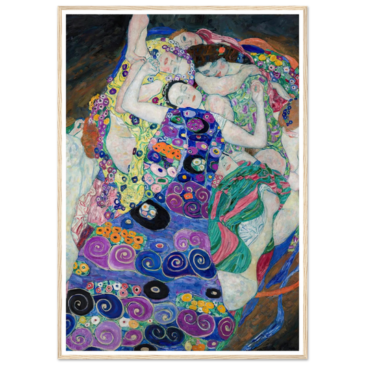 The Maiden (1913) Art Print | Gustav Klimt - Framed Poster - 30x40 cm / 12x16″ - Black frame
