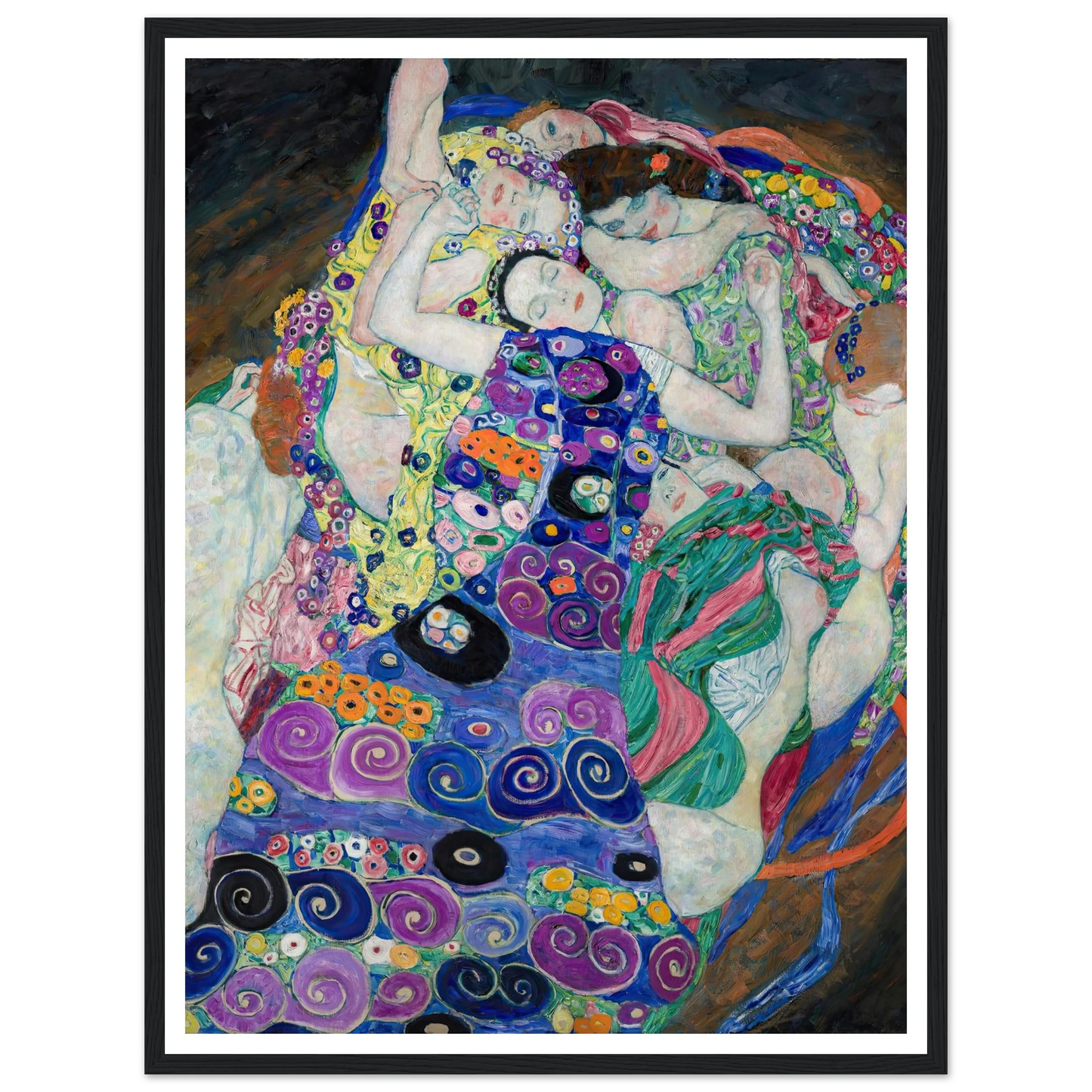 The Maiden (1913) Art Print | Gustav Klimt - Framed Poster - 30x40 cm / 12x16″ - Black frame