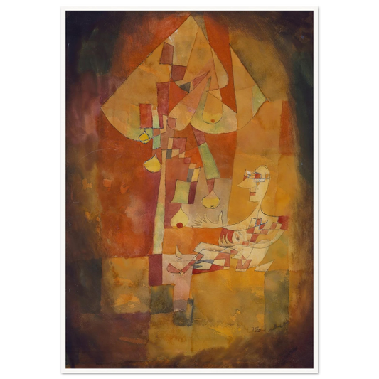 The Man Under the Pear Tree (1921) Art Print | Paul Klee - Framed Poster - 30x40 cm / 12x16″ - Black frame