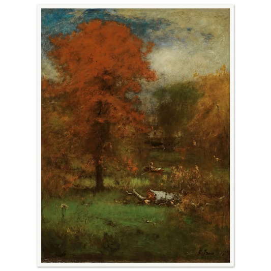 The Mill Pond (1889) Art Print | George Inness - Framed Poster - 30x40 cm / 12x16″ - Black frame