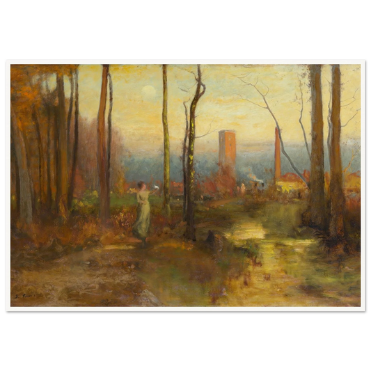 The Mill Stream, Montclair, New Jersey (c. 1888) Art Print | George Inness - Framed Poster - 30x40 cm / 12x16″ - Black frame