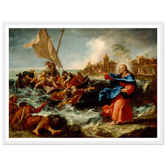 The Miraculous Draught Of Fishes (ca. between 1695 and 1697) Art Print | Sebastiano Ricci - Framed Poster - 30x40 cm / 12x16″ - Black frame