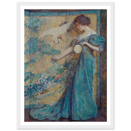The Mirror (ca. 1910) Art Print | Robert Reid - Framed Poster - 30x40 cm / 12x16″ - Black frame