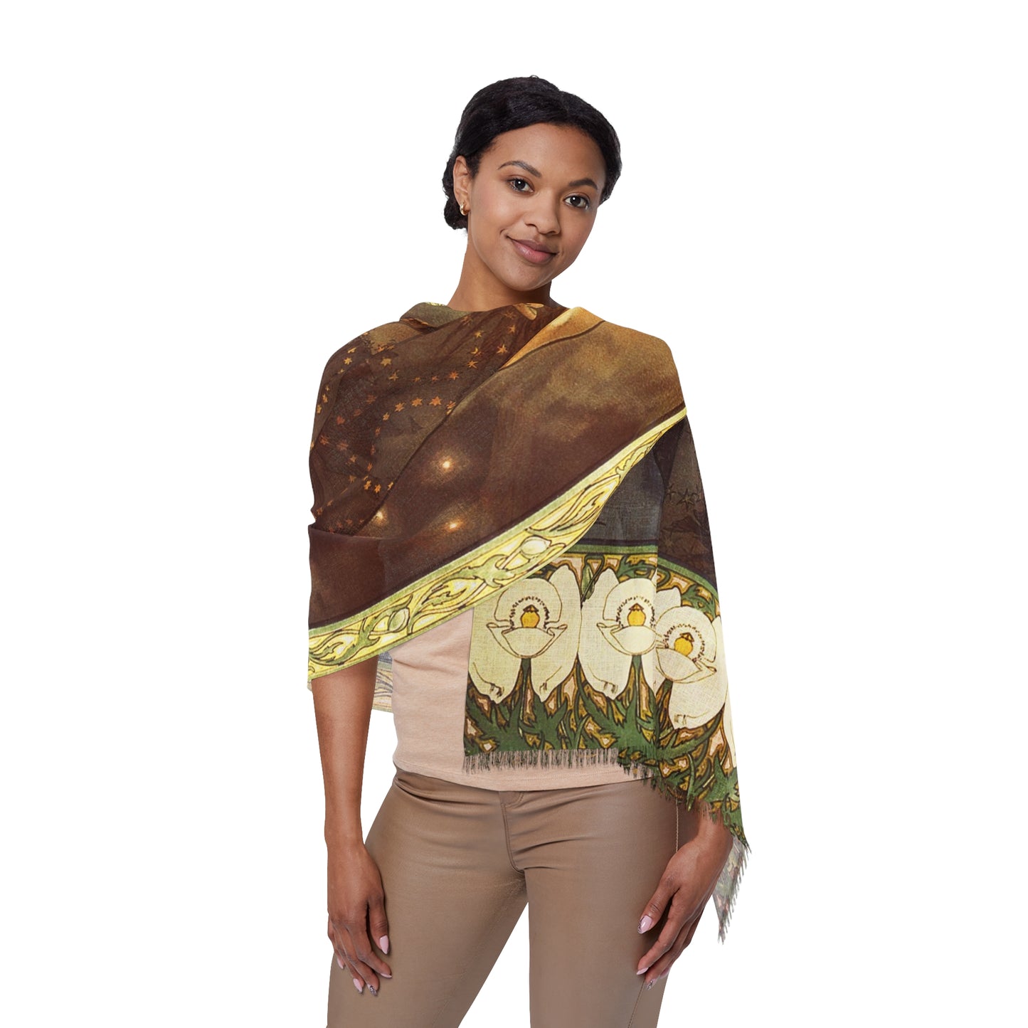 The Moon | Alphonse Mucha Scarf – Art Nouveau Scarf - - 27" × 71'' -