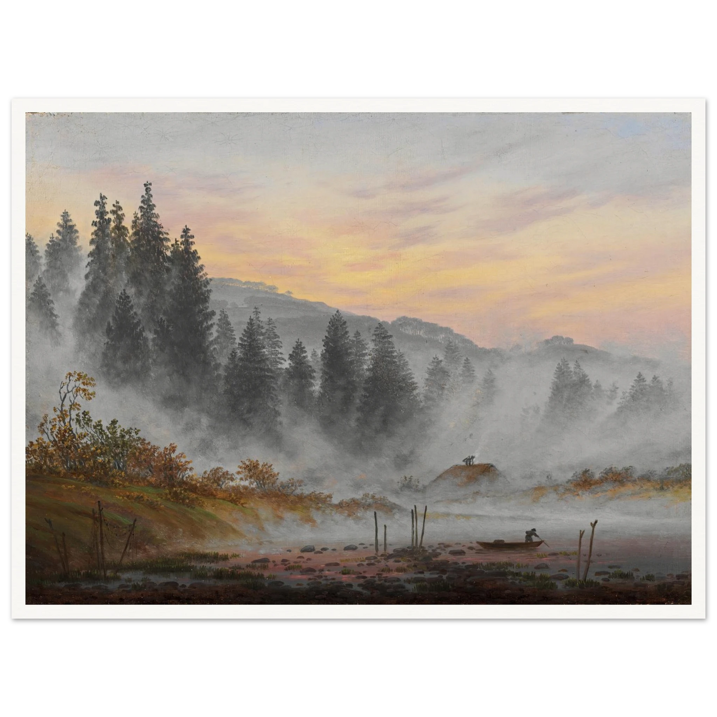 The Morning Art Print | Caspar David Friedrich - Framed Poster - 30x40 cm / 12x16″ - Black frame