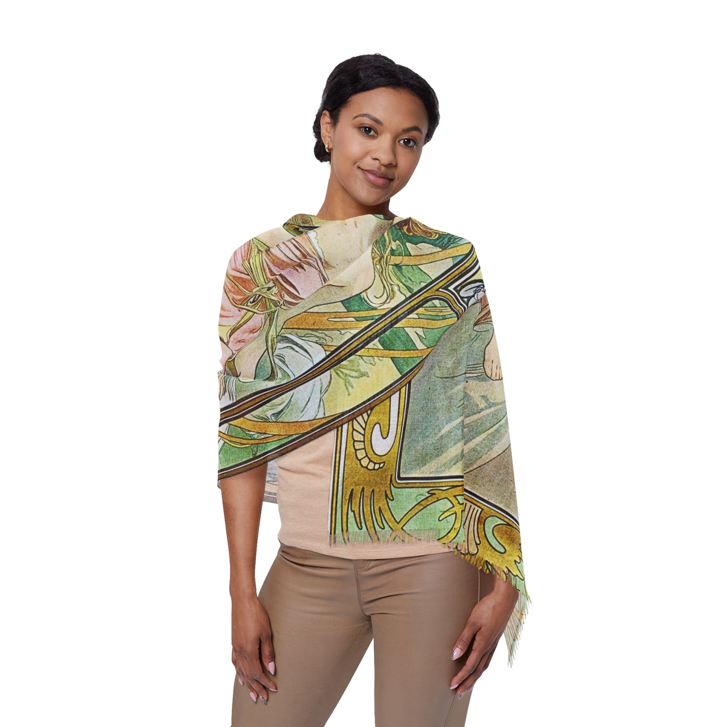The Morning Awakening | Alphonse Mucha Scarf – Art Nouveau Scarf - - 27" × 71'' -