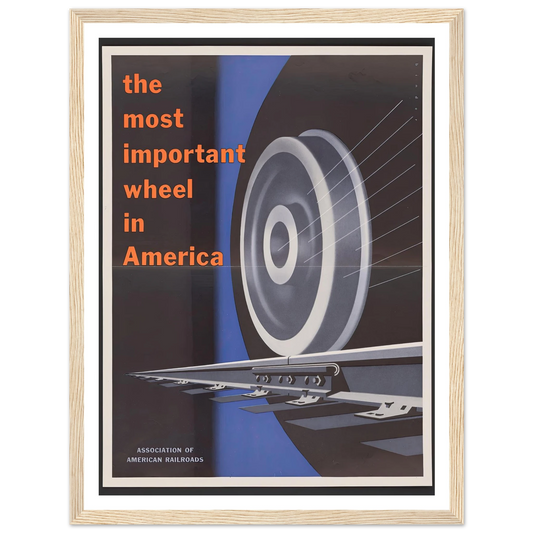 The most important wheels in America. (1952) Art Print | Joseph Binder - Framed Poster - 30x40 cm / 12x16″ - Black frame