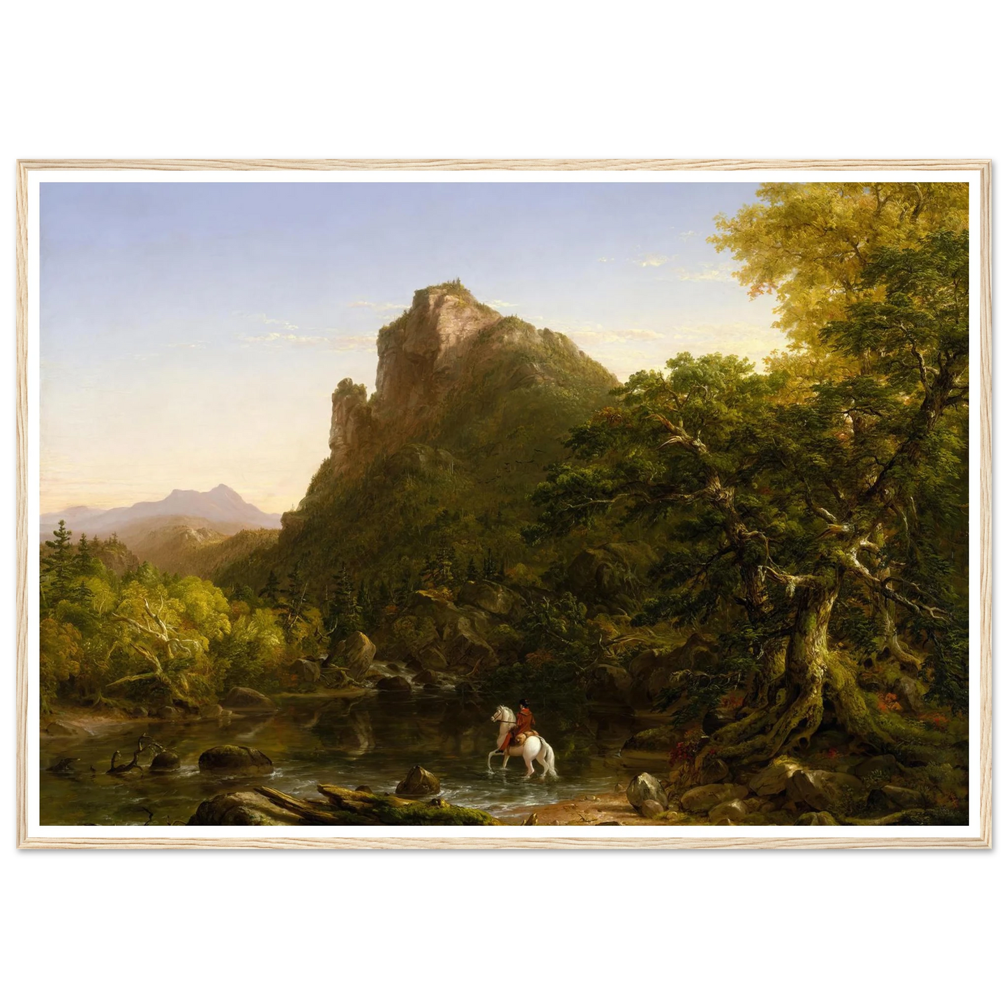 The Mountain Ford (1846) Art Print | Thomas Cole - Framed Poster - 30x40 cm / 12x16″ - Black frame