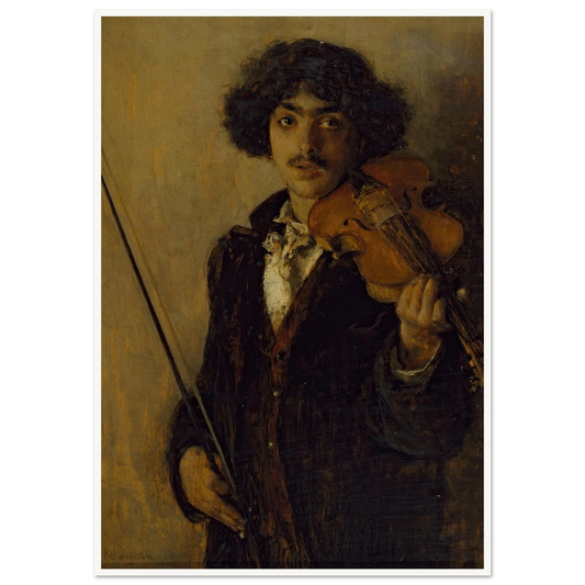 The Musician (1884) Art Print | Pascal Adolphe Jean Dagnan Bouveret - Framed Poster - 30x40 cm / 12x16″ - Black frame