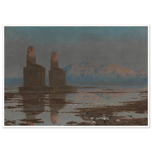 The Nile in flood, Thebes Art Print | Jean Leon Gerome - Framed Poster - 30x40 cm / 12x16″ - Black frame