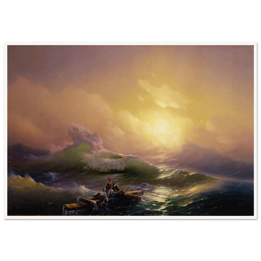 The Ninth Wave (1850) Art Print | Ivan Konstantinovich Aivazovsky - Framed Poster - 30x40 cm / 12x16″ - Black frame
