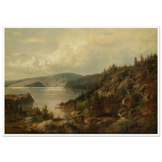 The Old Bridge Art Print | Hermann Ottomar Herzog - Framed Poster - 30x40 cm / 12x16″ - Black frame