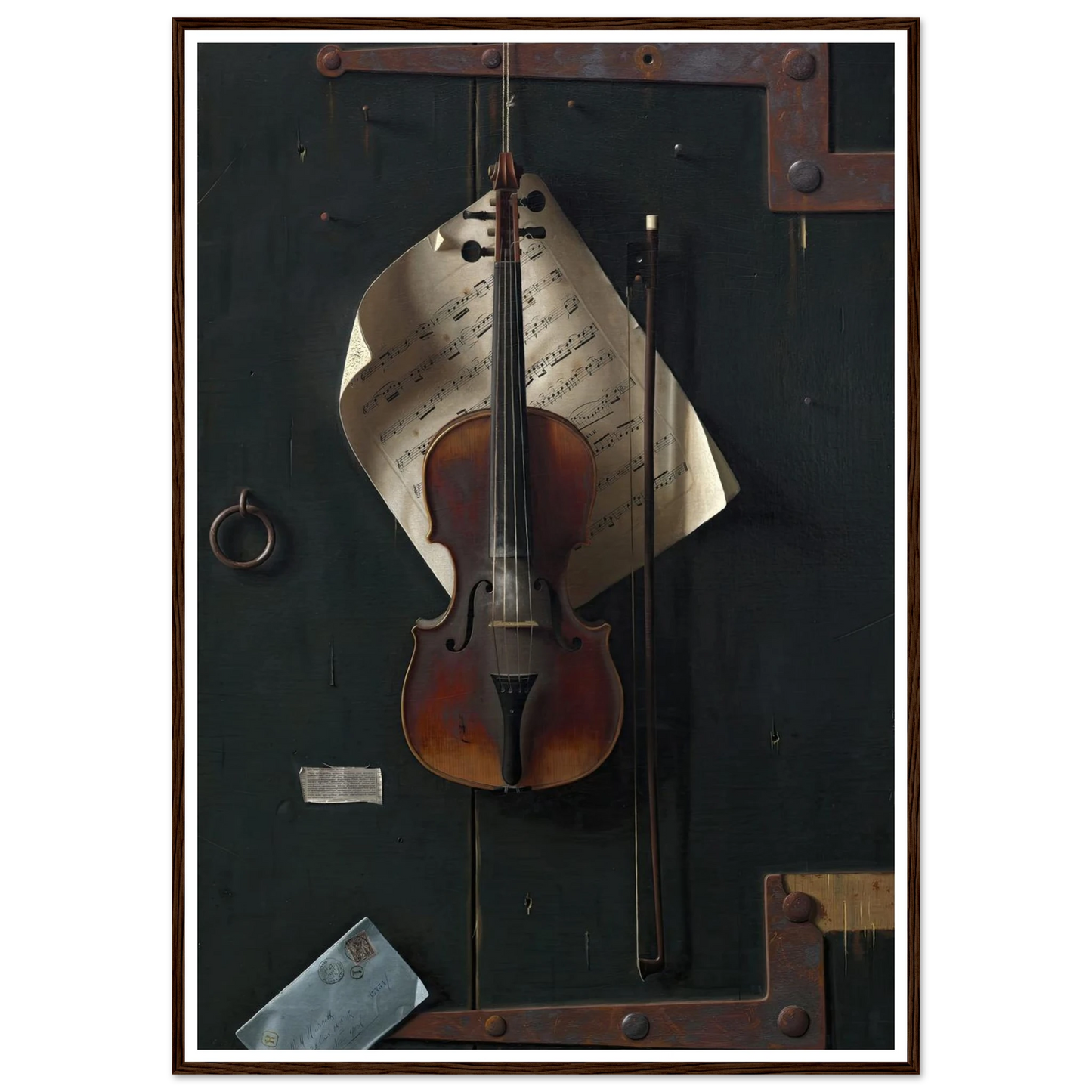 The Old Violin (1886) Art Print | William Michael Harnett - Framed Poster - 30x40 cm / 12x16″ - Black frame