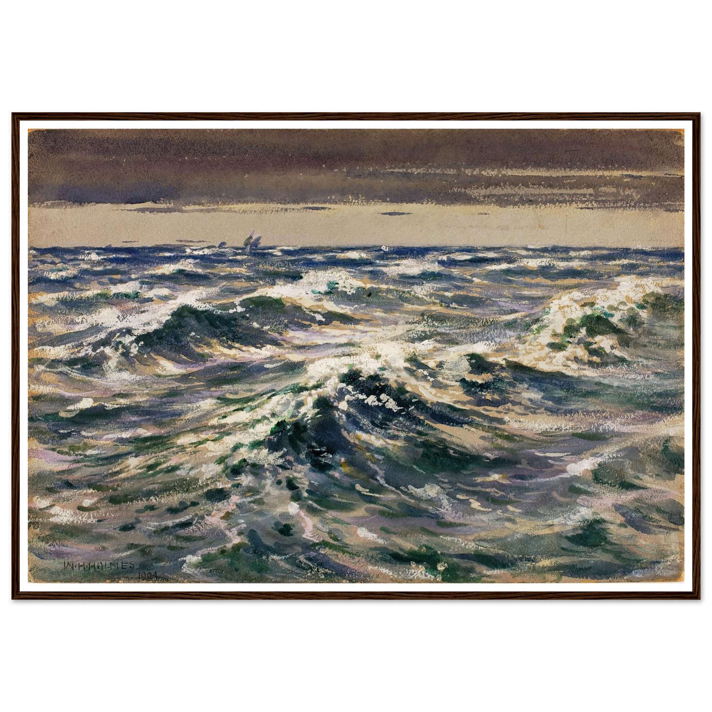 The Open Sea (1904) Art Print | William Henry Holmes - Framed Poster - 30x40 cm / 12x16″ - Black frame