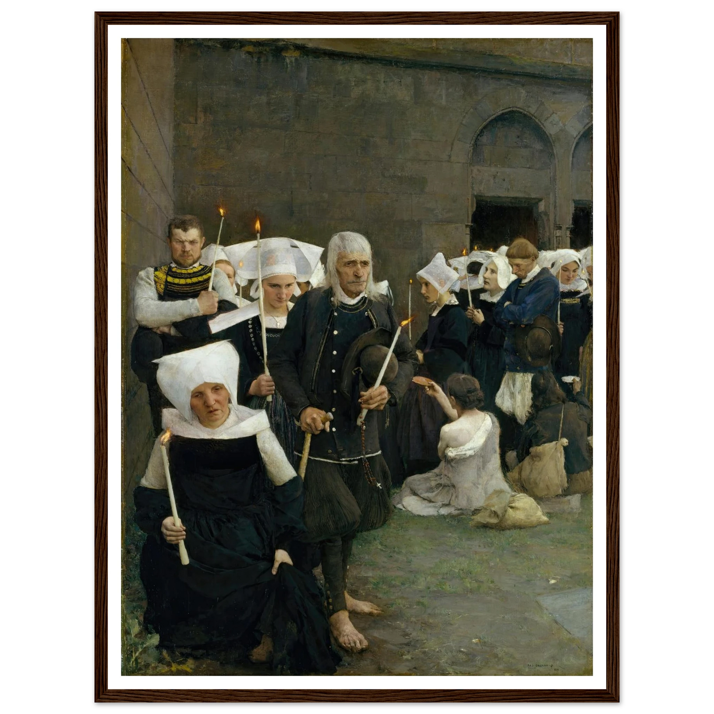 The Pardon in Brittany (1886) Art Print | Pascal Adolphe Jean Dagnan Bouveret - Framed Poster - 30x40 cm / 12x16″ - Black frame