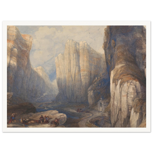 The Pass of Pancorbo, The Pyrenees Art Print | David Roberts - Framed Poster - 30x40 cm / 12x16″ - Black frame