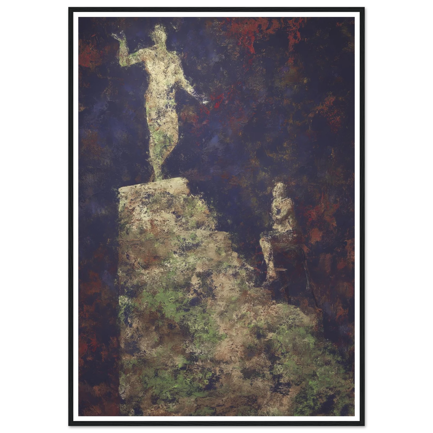 The Pedestal and the Silent Observer - Framed Poster - 30x40 cm / 12x16″ - Black frame