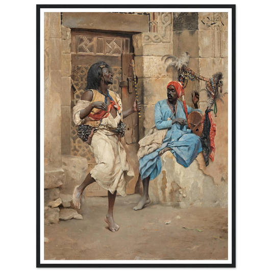 The Performance (1885) Art Print | Ludwig Deutsch - Framed Poster - 30x40 cm / 12x16″ - Black frame