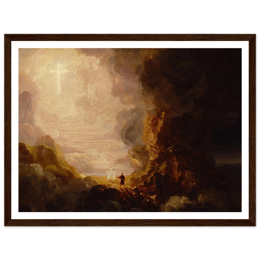 The Pilgrim of the Cross at the End of His Journey (study for series, The Cross and the World) (ca. 1846-1848) Art Print | Thomas Cole - Framed Poster - 30x40 cm / 12x16″ - Black frame