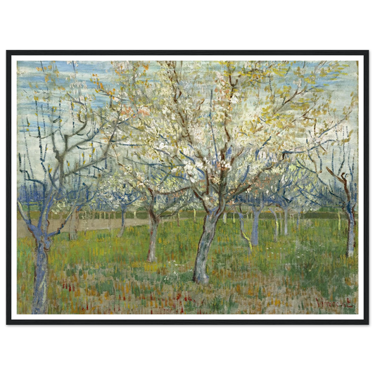 The Pink Orchard (1888) Art Print | Vincent van Gogh - Framed Poster - 30x40 cm / 12x16″ - Black frame