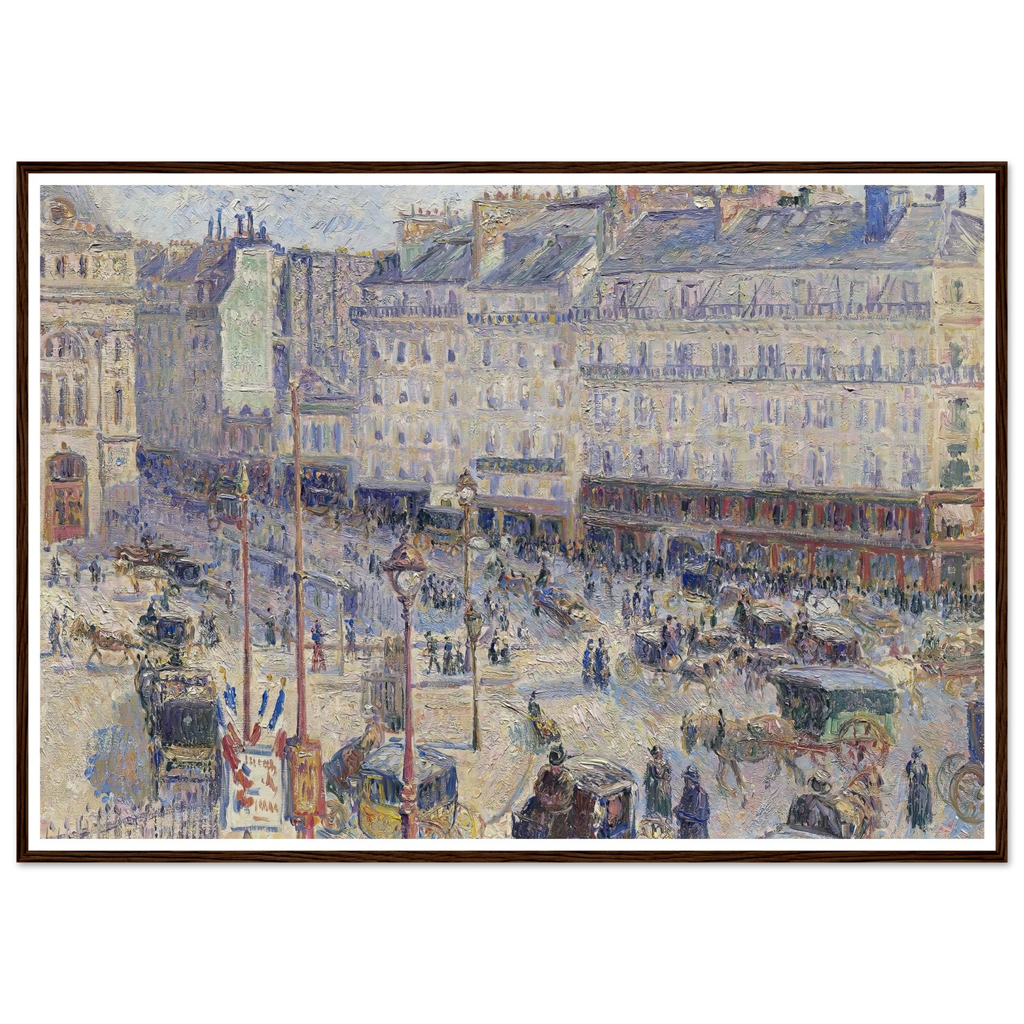 The Place du Havre, Paris (1893) Art Print | Camille Pissarro - Framed Poster - 30x40 cm / 12x16″ - Black frame